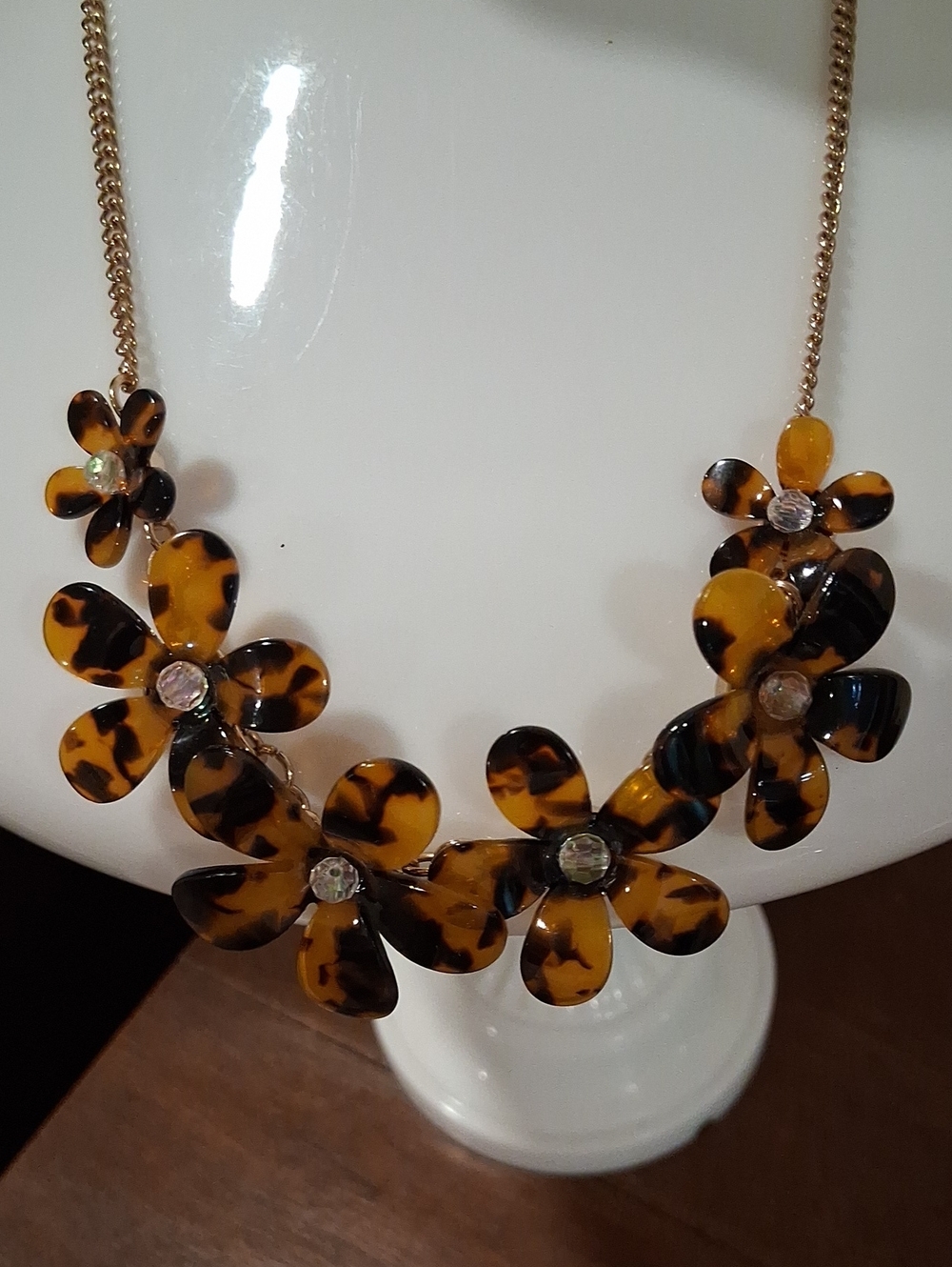 Tortoiseshell Flower Statement Necklace J. Crew